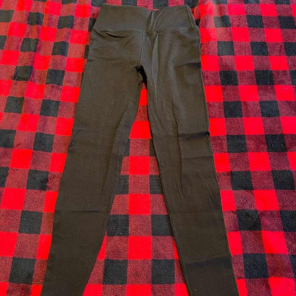 Fabletics small tall ribbed leggings with lace up back